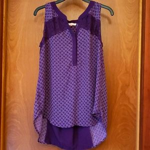 Medium Purple English Laundry Sleeveless Blouse. Whimsical. Y2K